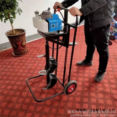 宇晨手提式汽油植樹挖坑機 大棚立柱手提式地鉆機 打孔機
