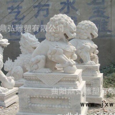 石雕 漢白玉石獅子  仿天安門石獅 鎮(zhèn)宅蹲獅  曲陽動(dòng)物雕刻